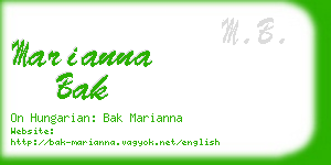 marianna bak business card